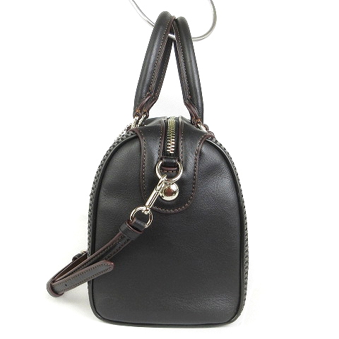 1円 ■美品■ COACH コーチ F57242 キャンバス×レザー 2WAY ハンドバッグ ショルダー 斜め掛けかばん レディース ブラック系 BG0377 COACH(コーチ) ハンドバッグ エクスプローデッド レップス キャンバス