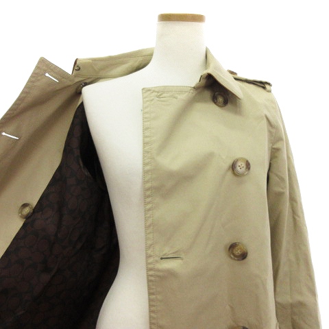 【美品】COACH　コーチ　F85626　トレンチコート　裏地シグネチャー 美品】COACH コーチ F85626 トレンチコート 裏地シグネチャー