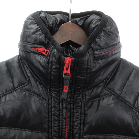 ディーゼル DIESEL ダウンジャケット ジップアップ 長袖 ワッペン 黒 