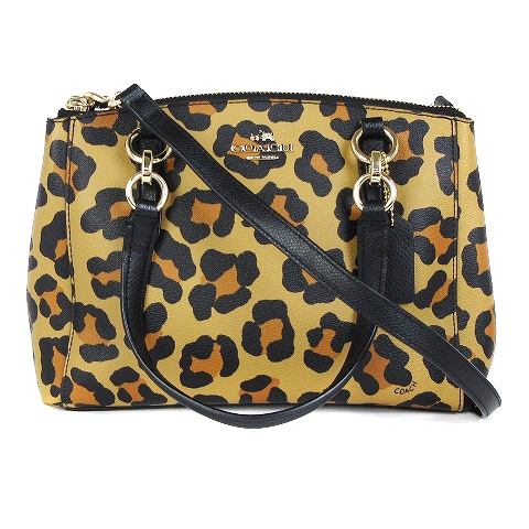コーチ COACH 2WAY ハンドバッグ ショルダーバッグ PVC ヒョウ柄 