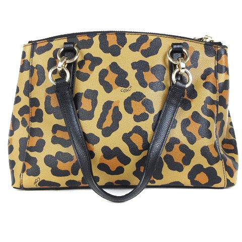 COACH ヒョウ柄 ショルダーバッグ PVC レディース