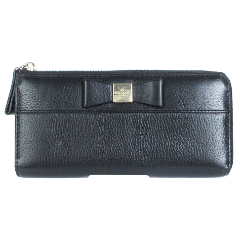 ケイトスペード　黒　革　長財布　小銭入れ付き