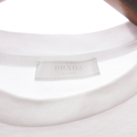 プラダ PRADA 19年製 ロゴ刺繍 Tシャツ カットソー 半袖 クルー