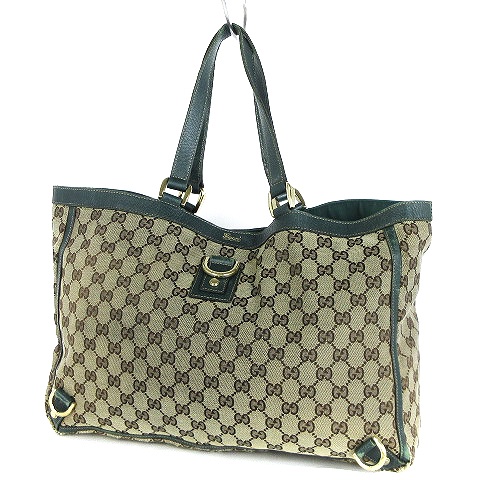 グッチ GUCCI アビー トートバッグ カバン 鞄 レザー GGキャンバス 総  