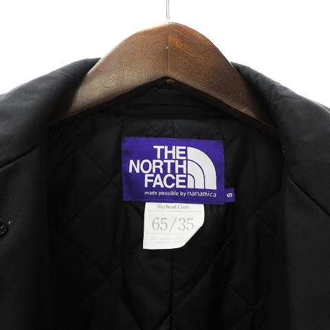 美品/防水　ノースフェイス　ステンカラーコート　フード　ロゴ刻印　黒　ブラック 美品/防水 ノースフェイス ステンカラーコート フード ロゴ刻印 黒