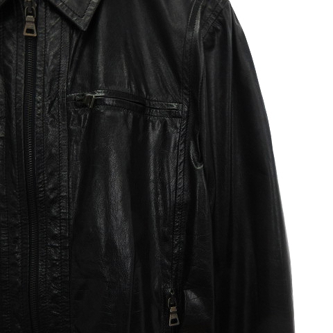プラダ PRADA レザージャケット ライダース ブルゾン シングル ジップ 