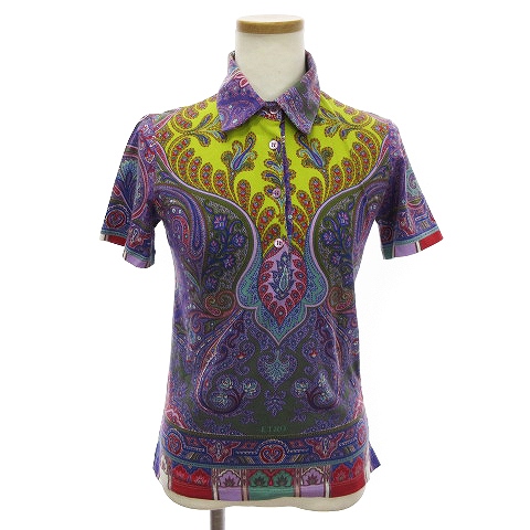 エトロ ETRO ポロシャツ カットソー 半袖 ペイズリー柄 ストレッチ 総 