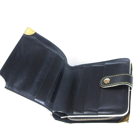 ルイヴィトン M91828 二つ折り財布 ブラック LOUIS VUITTON コンパクト