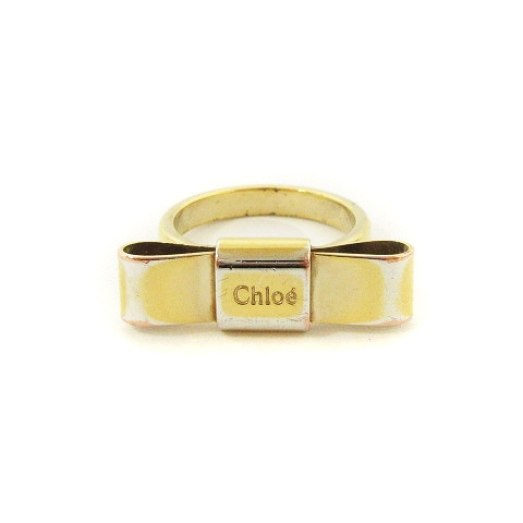クロエ CHLOE リボン リング 指輪 ゴールドカラー 11号 アクセサリー 
