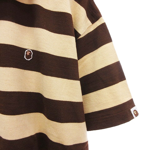 アベイシングエイプ A BATHING APE ポロシャツ ボーダー 半袖 ロゴ 