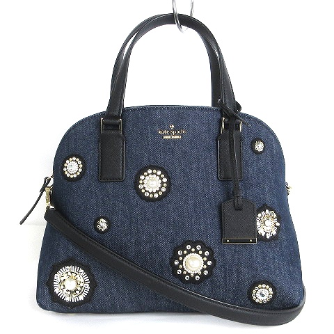 ケイトスペード KATE SPADE 美品 2WAY ショルダーバッグ ハンド デニム 