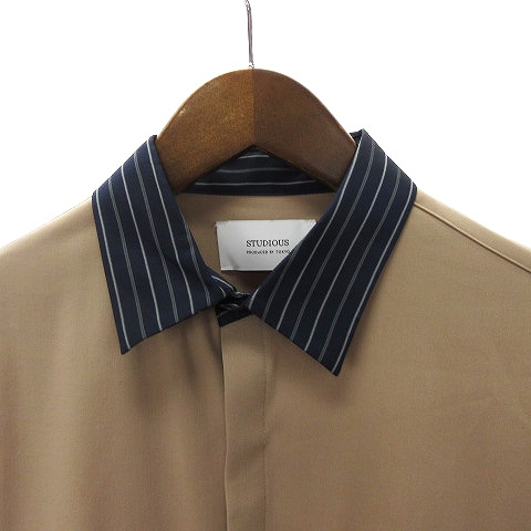 ステュディオス STUDIOUS フライフロントクレリックシャツ カジュアル