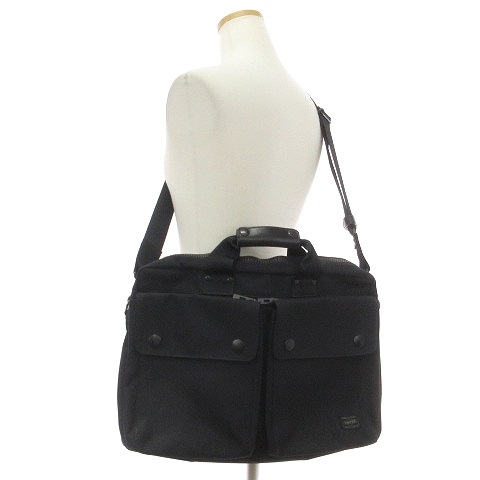 【美品】PORTER ANGLE ブリーフケース ビジネスバッグ 黒　2WAY ポーター PORTER 2WAY ANGLE アングル ビジネス ブリーフケース