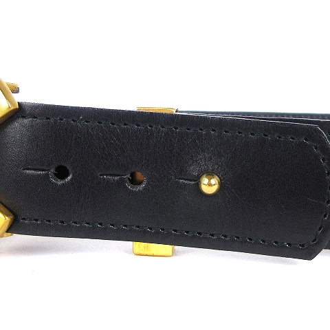 【美品】CHANEL シャネル 96A カンボン スクエア レザー ベルト 美品】CHANEL シャネル 96A カンボン スクエア レザー ベルト