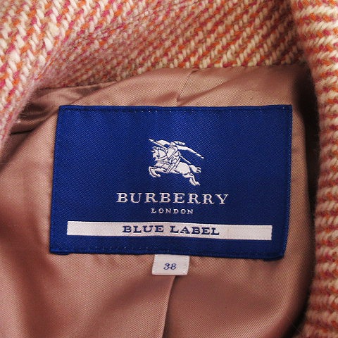 バーバリーブルーレーベル BURBERRY BLUE LABEL ツイードコート ベルト