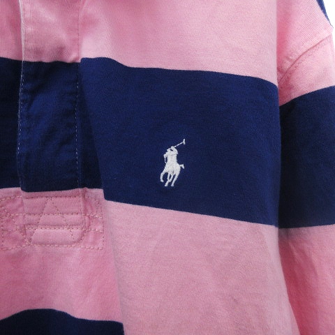 Polo Ralph Lauren ラガーシャツ XLサイズ ピンクと水色 POLO RALPH LAUREN ポロ ラルフローレン ラグビーシャツ ピンク