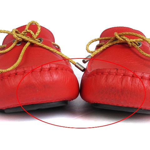 デュカルス DOUCAL'S ドライビングシューズ スリッポン 靴 レザー 赤