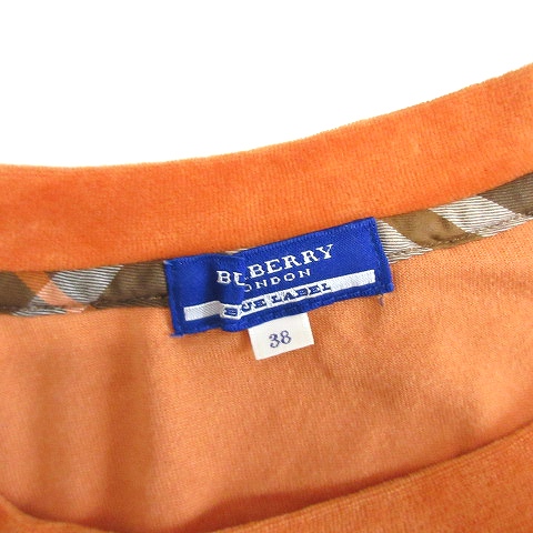Burberry Blue Label 長袖カットソー オレンジ/グレー