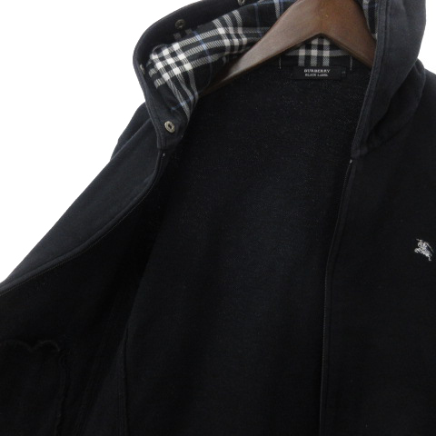 Burberry ブラックレーベル　パーカー　ファー付き　ブラック　y2k BURBERRY BLACK LABEL - バーバリー ブラックレーベル パーカー