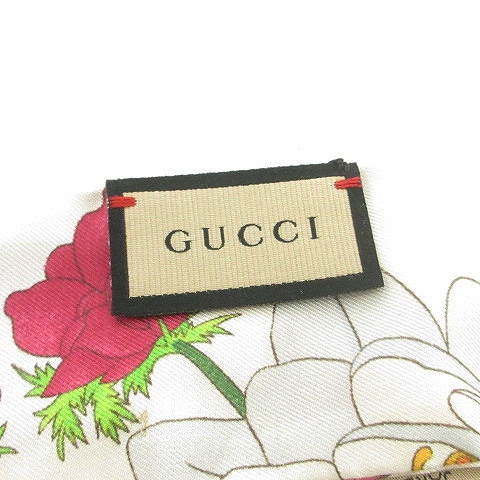 グッチ GUCCI スカーフ ネックボウ シルクツイル 花柄 FLORA フラワー