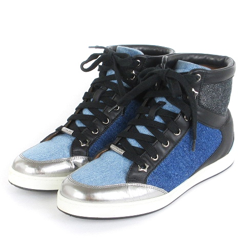 ジミーチュウ JIMMY CHOO スニーカー デニム メタリック ハイカット 星 