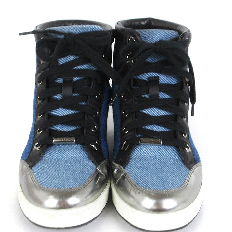 ジミーチュウ JIMMY CHOO スニーカー デニム メタリック ハイカット 星 