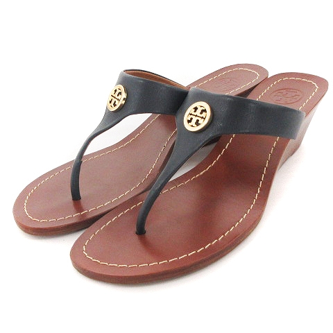 トリーバーチ TORY BURCH トング サンダル レザー ウェッジソール 黒 
