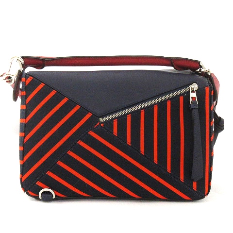 ロエベ LOEWE 美品 パズル ハンドバッグ ショルダー 2WAY フリンジ 