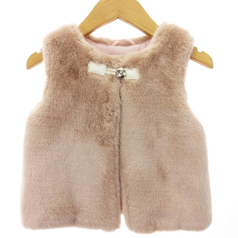 クロエ CHLOE 美品 フェイクファーベスト 中綿 ノースリーブ1B ピンク 