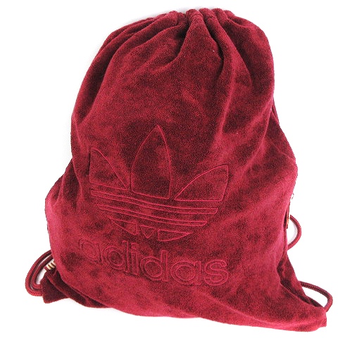 【新品】大人気商品！！ アディダス　厚手ナップサック　赤　Red アディダス adidas タオルバッグ ナップサック リュックサック 巾着 鞄