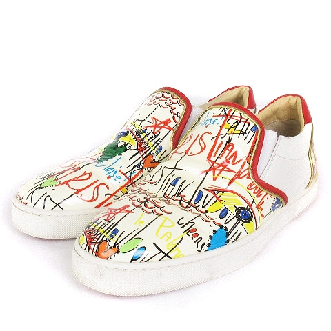 クリスチャンルブタン Christian louboutin グラフィック スリッポン 