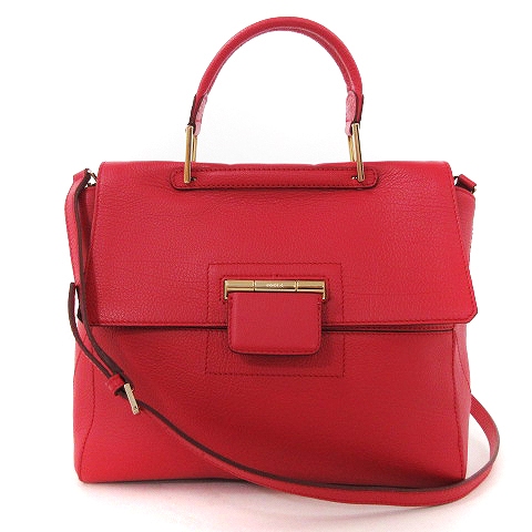 フルラ FURLA 美品 アルテーシア M 2WAY ハンドバッグ ショルダー 赤 