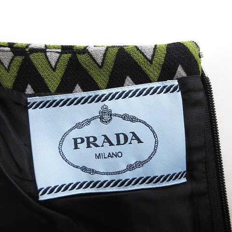 プラダ PRADA ドレス ワンピース ひざ丈 ノースリーブ ウール 総