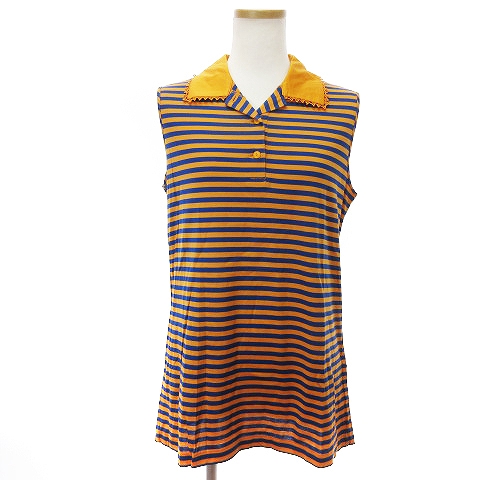 クロエ CHLOE カットソー ノースリーブ ボーダー ヘンリーネック