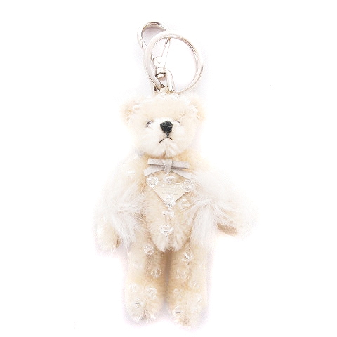 プラダ PRADA バッグチャーム キーホルダー キーリング 三角プレート 