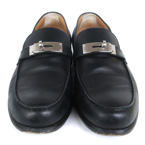 エルメス HERMES ローファー スリッポン ターンロック レザー ロゴ