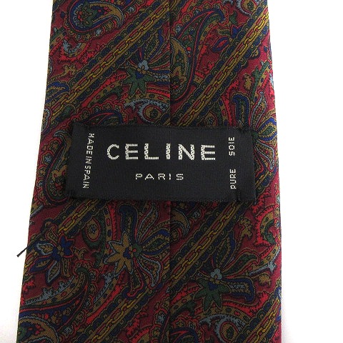【未使用】CELINE ネクタイ バーガンディ ボルドー えんじ色 未使用】CELINE ネクタイ バーガンディ ボルドー えんじ色