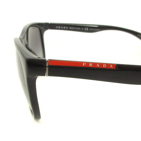 PRADA プラダ サングラス SPS03O ブラック Authentic Prada Mens Glossy Black Green Square Sunglasses