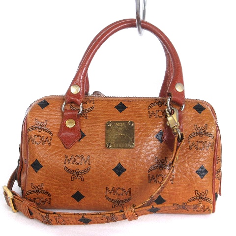 エムシーエム MCM ミニボストンショルダーバッグ ハンド 2WAY クロス  