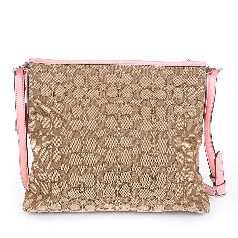 コーチ COACH シグネチャー ショルダーバッグ チャーム付き 斜め掛け 