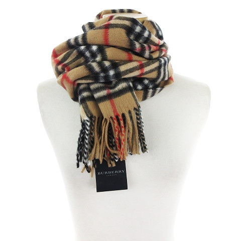 美品 現行品】バーバリーロンドン カシミヤ混 マフラー ノバチェック  