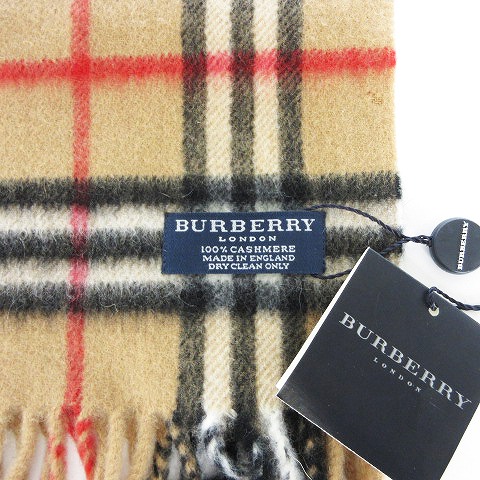 バーバリー ロンドン BURBERRY LONDON マフラー フリンジ カシミヤ100  