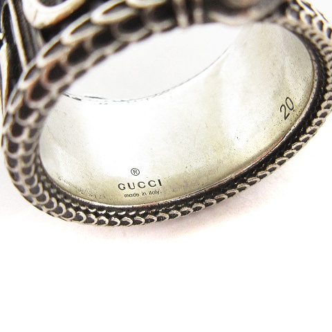 グッチ GUCCI ダブルG スネーク リング 指輪 ロゴ 刻印 AG925 20号 総 