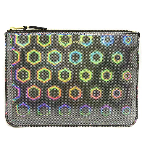 コムデギャルソン COMME des GARCONS 美品 ブラックレインボー ポーチ 