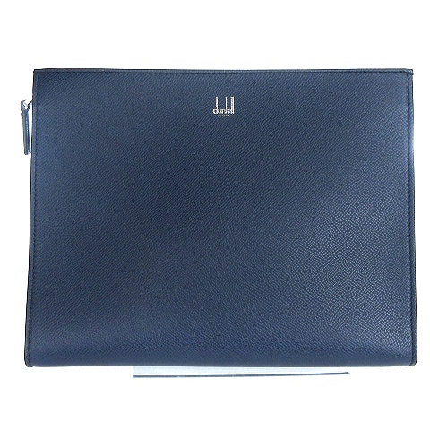 ダンヒル dunhill 美品 クラッチバッグ セカンド ジップ スクエア ロゴ 