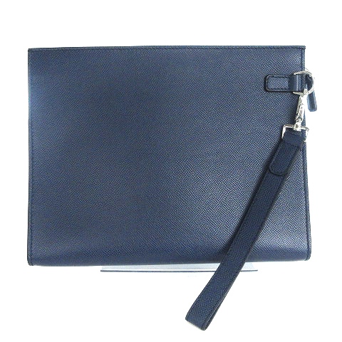 ダンヒル dunhill 美品 クラッチバッグ セカンド ジップ スクエア ロゴ 