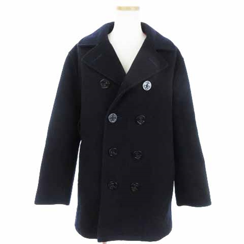 J.PRESS ジェイプレス ウールハーフコート ネイビー M J.PRESSのカシミヤブレンド ステンカラーコート ネイビー 075 XL