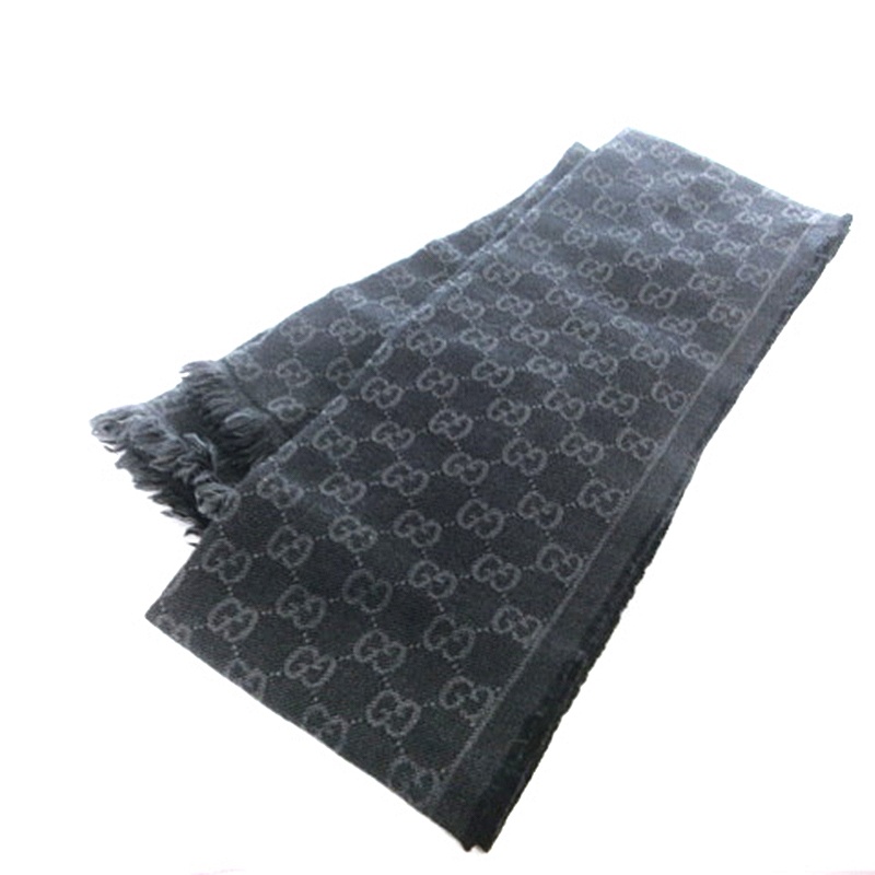 グッチ GUCCI GG柄 マフラー ストール カットオフ ウール 総柄 ロゴ  