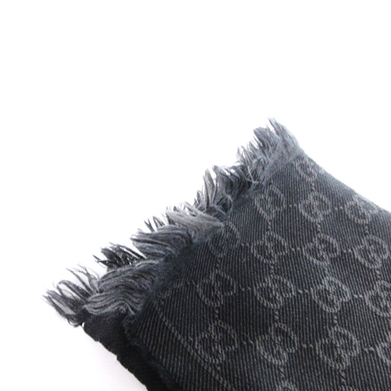 グッチ GUCCI GG柄 マフラー ストール カットオフ ウール 総柄 ロゴ 