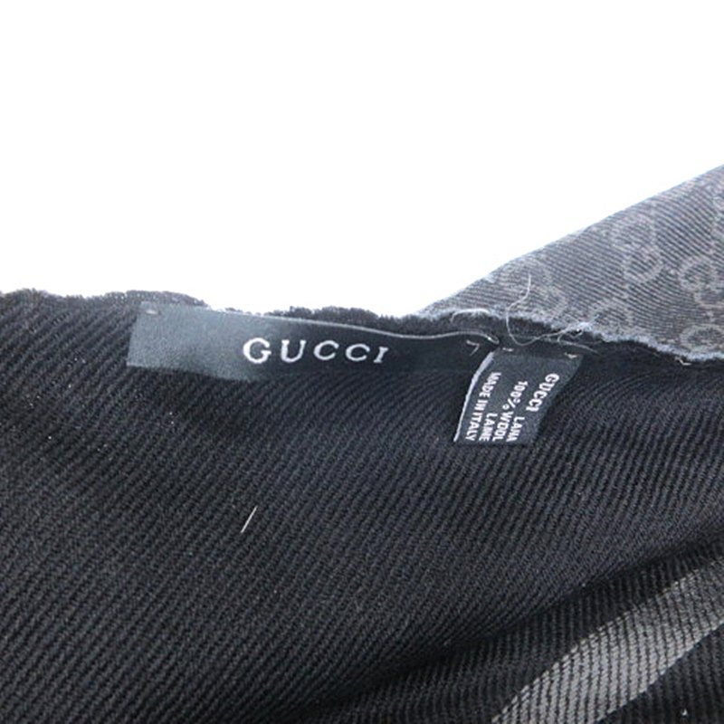 グッチ GUCCI GG柄 マフラー ストール カットオフ ウール 総柄 ロゴ 